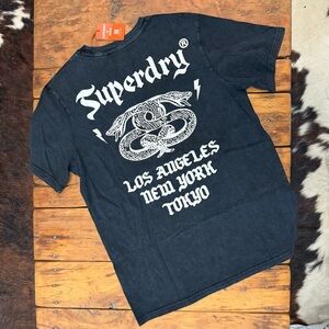 Superdry Snakes Charcoal graphic tee. NWT